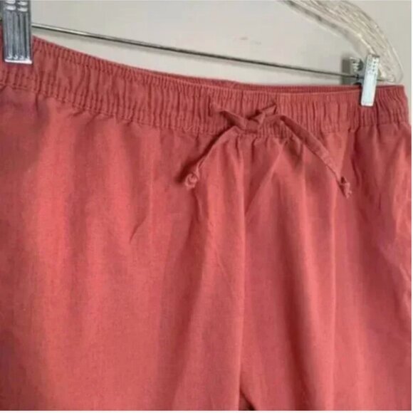 Onia Women's Linen Blend Drawstring Waist Rose Colored Pants Size Medium - Picture 5 of 11